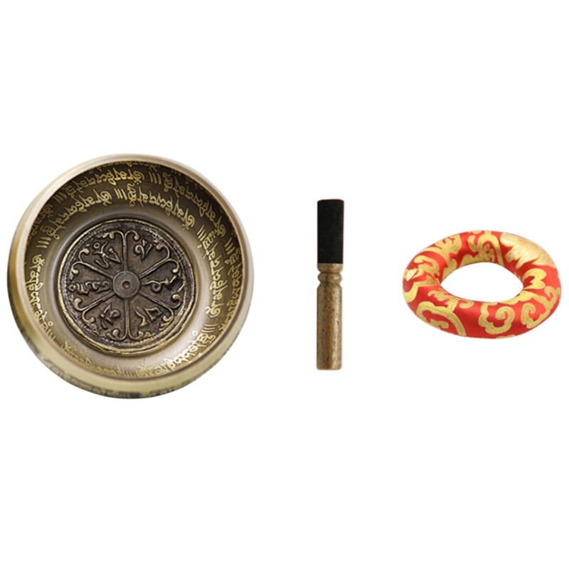 Tibetan Singing Bowls Meditation Set,Sound Chanting Bowl With Mallet Handcrafted In Nepal For Healing And Mindfulness: Burgundy