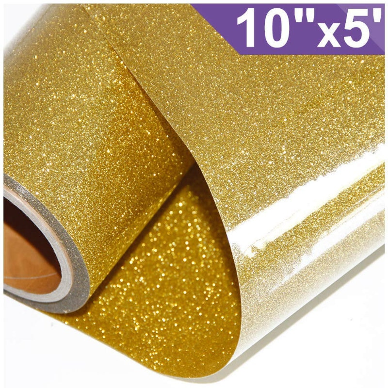 1 Roll 10 "X5'/25 Cm X 152 Cm Thermische Transfer Glitter Vinyl Roll (Htv) voor T-shirt Kleding Zakken