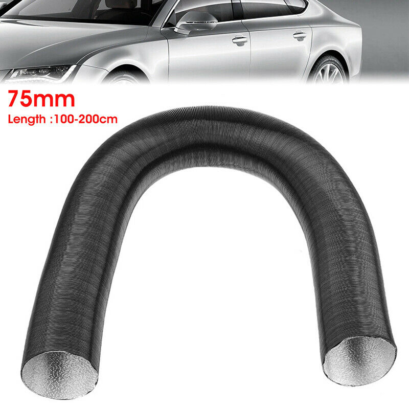 Schokbestendige verwarmingsleiding, corrosiebestendig en vlamwerend, zwart 75mm & koudeluchtleiding