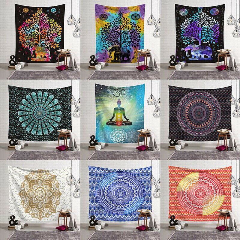 Heimtextilien Schleif Tapisserie 95x73cm Indische Mandala Wandbehang Tisch Tuch Tür Vorhang Handgemachte Wohnheim Dekor Kunst wandteppich