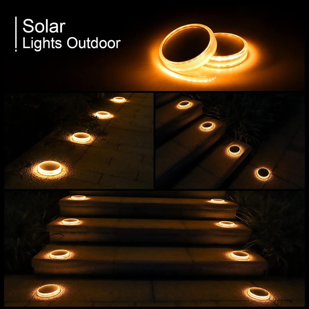 Led Solar Dekverlichting Outdoor Waterdicht Gazon Lampen Batterij Aangedreven Solar Stap Licht Voor Pathway Oprit Tuin Loopbrug Patio
