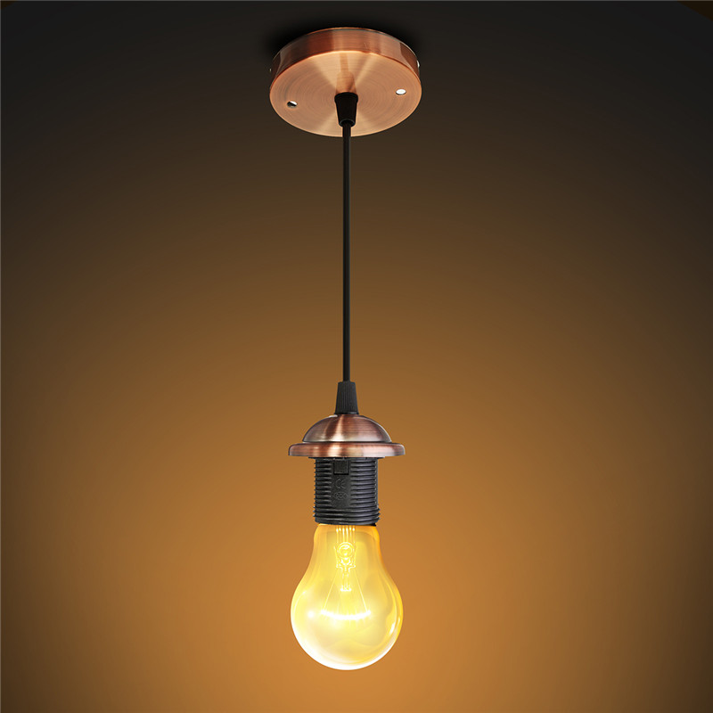 E27 lampor interiör ljuskrona med tak ljuskrona hantverksskruv takrosa lampa pvc tyg flex lampa  ac110v: Röd patina