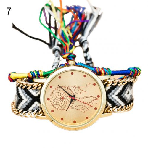 Montres femmes style ethnique bracelet tissé multicolore montre décoration: 7