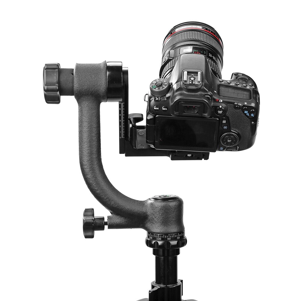 Koolehaoda Tête de Trépied Gimbal Panoramique 360° en avec Plaque à libération Rapide Standard 1/4 et Niveau à Bulle pour trépied d'appareil Photo