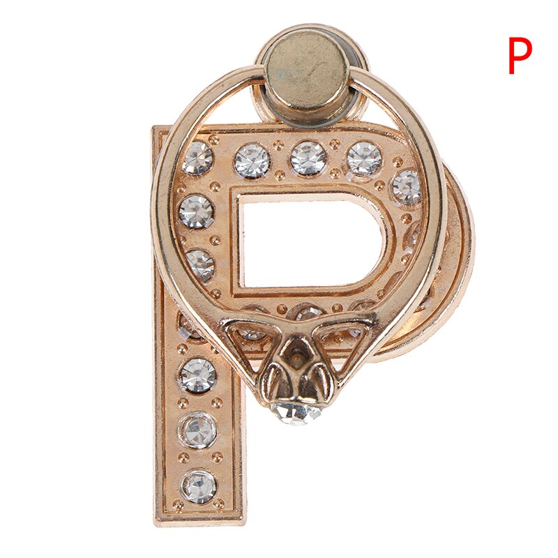 1pc 360 Degree Diamond Metal Letter A-Z Finger Ring Smartphone Stand Holder Mobile Phone Holder For iPhone 6s 7 8: P