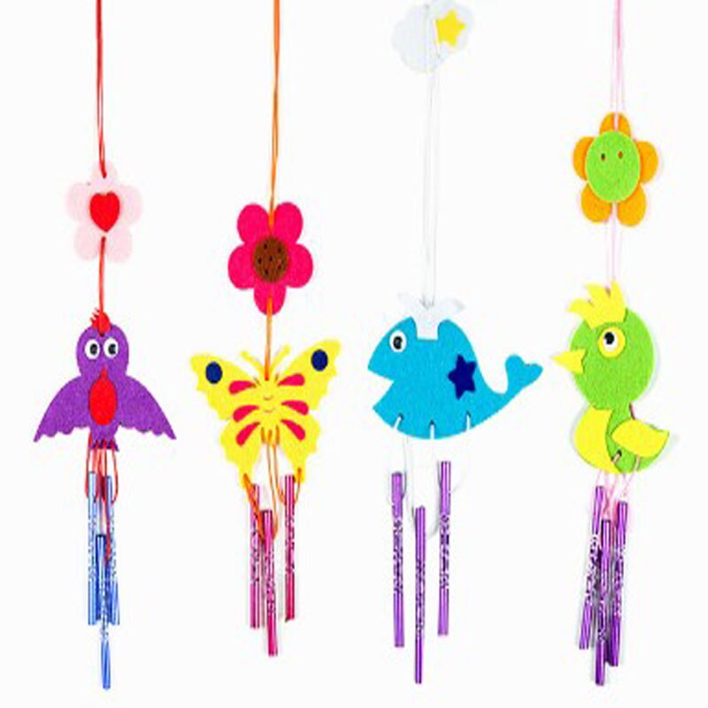 Joli carillon à vent en feutre non tissé | 16 dessins pour la sélection, bricolage, carillon à vent, paquet d'animaux, avion de voiture, décoration de la maison maternelle: No.1 4 designs