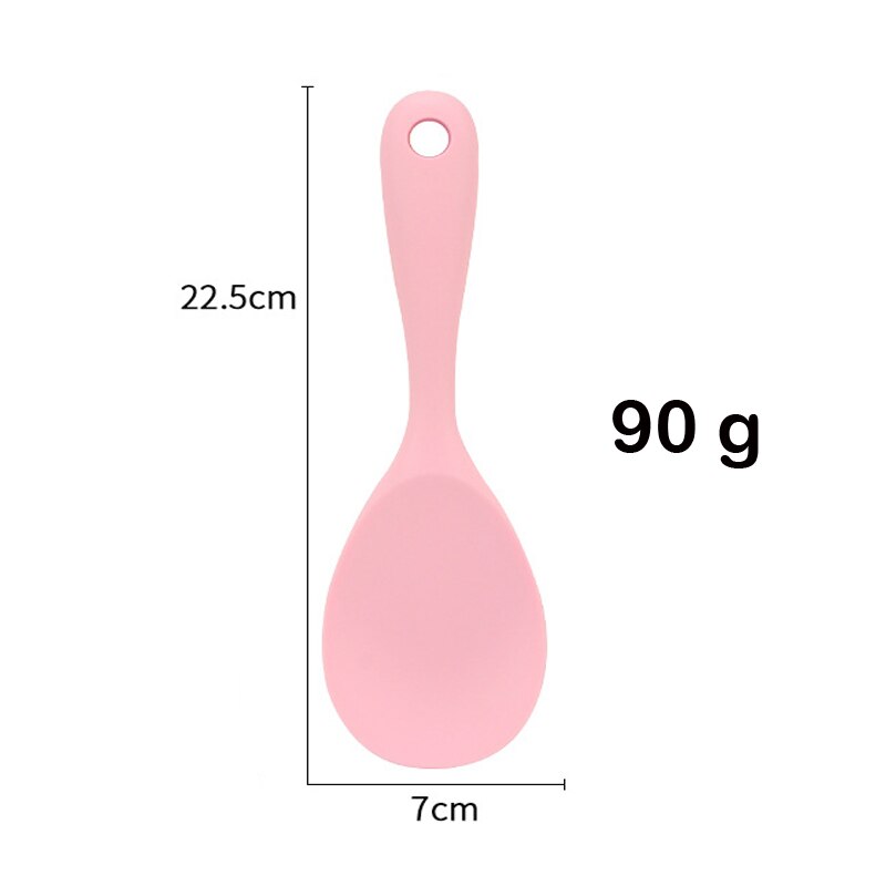 Silicone Utensils Cooking Tool Pink Nonstick Kitchen Utensil Spoon Soup Ladle Turner Frying Spatula Colander Kitchenware: Rice scoop