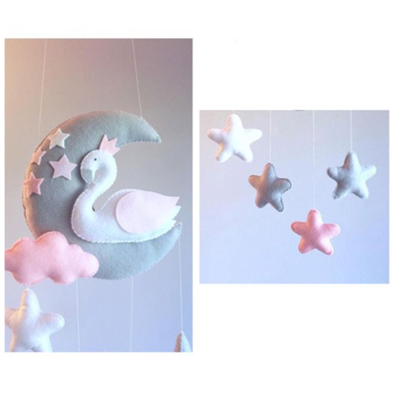 Baby Crib Non-woven Maan Sterren Wind Chime Speelgoed Kinderkamer Plafond Mobiele Opknoping Decoraties Douche