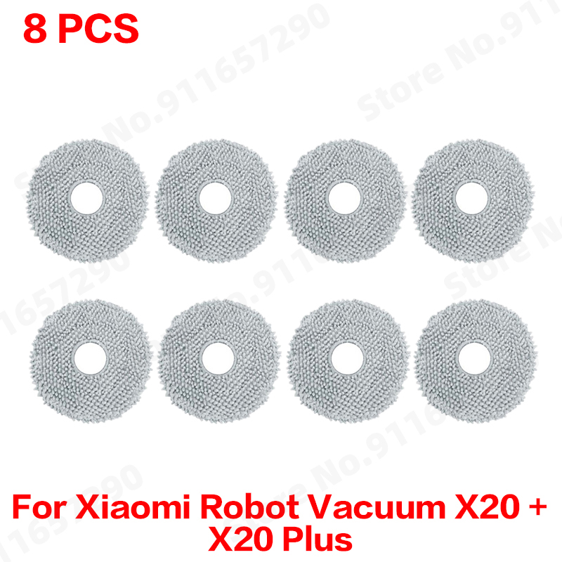 Para xiaomi robô vácuo x20 +/x20 plus saco de pó mop pano acessórios escova lateral principal filtro hepa peças reposição: Marrom