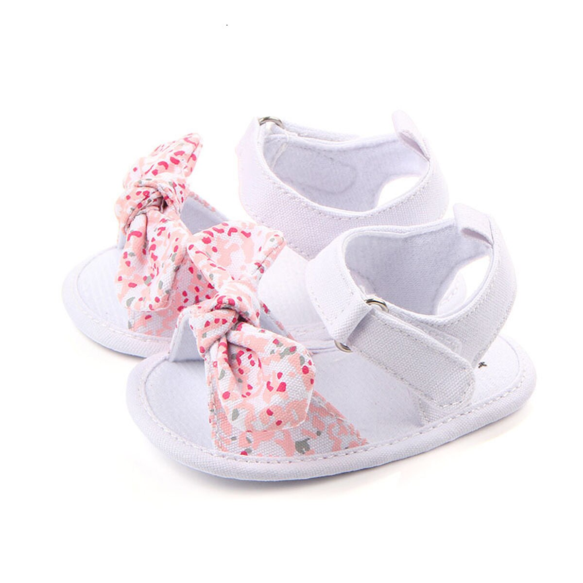 Citgeett Baby Girls Bow Knot Sandals Soft Sole Non-Slip Toddler Outdoor First Walker Shoes Newborn Summer Flats