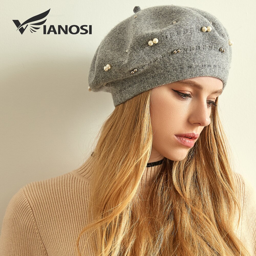 Vinter baskermössor för kvinnor ullstickade enfärgade basker kvinnliga mössor tjej höstvarma gorros märkes huvmössor
