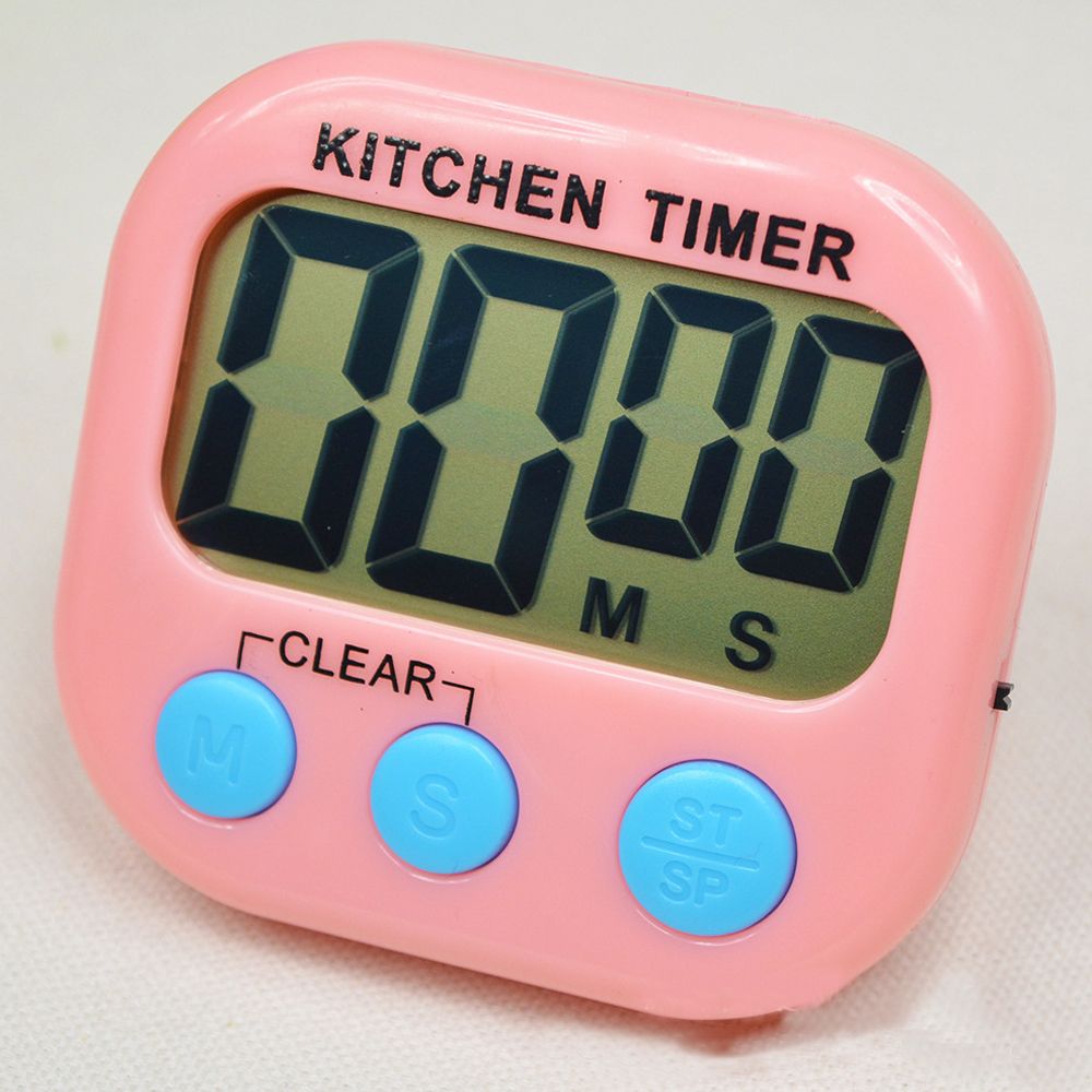 Magnetic LCD Digital Kitchen Countdown Timer Alarm with Stand White Kitchen Timer Practical Cooking Timer Alarm Clock: red