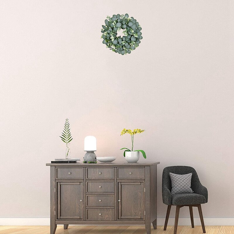 Sztuczny eukaliptus wieniec na frontowe drzwi okno na ścianę wesele strona główna wiosna lato dekoracja domu