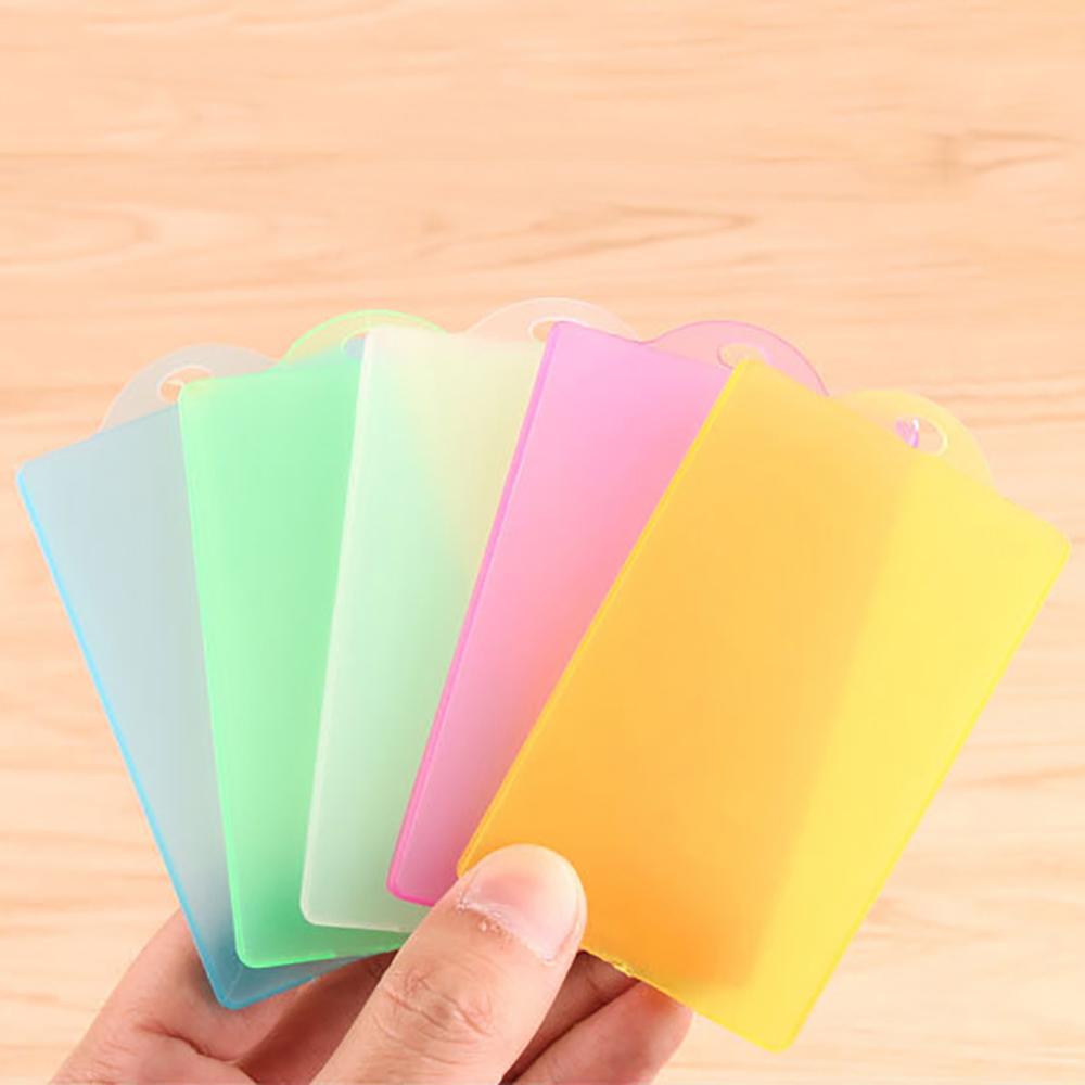 Przezroczysty dwustronny pionowy plastikowy identyfikator IC plakietka plastikowy matowy uchwyt na kartę pokrowiec kieszonkowy