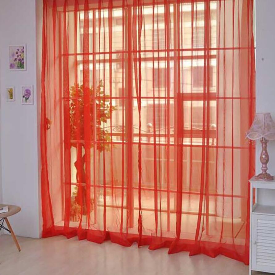 1 pièces couleur Pure Tulle porte fenêtre rideau drapé panneau Pure écharpe cantonnières romantique humeur sol rideaux m29