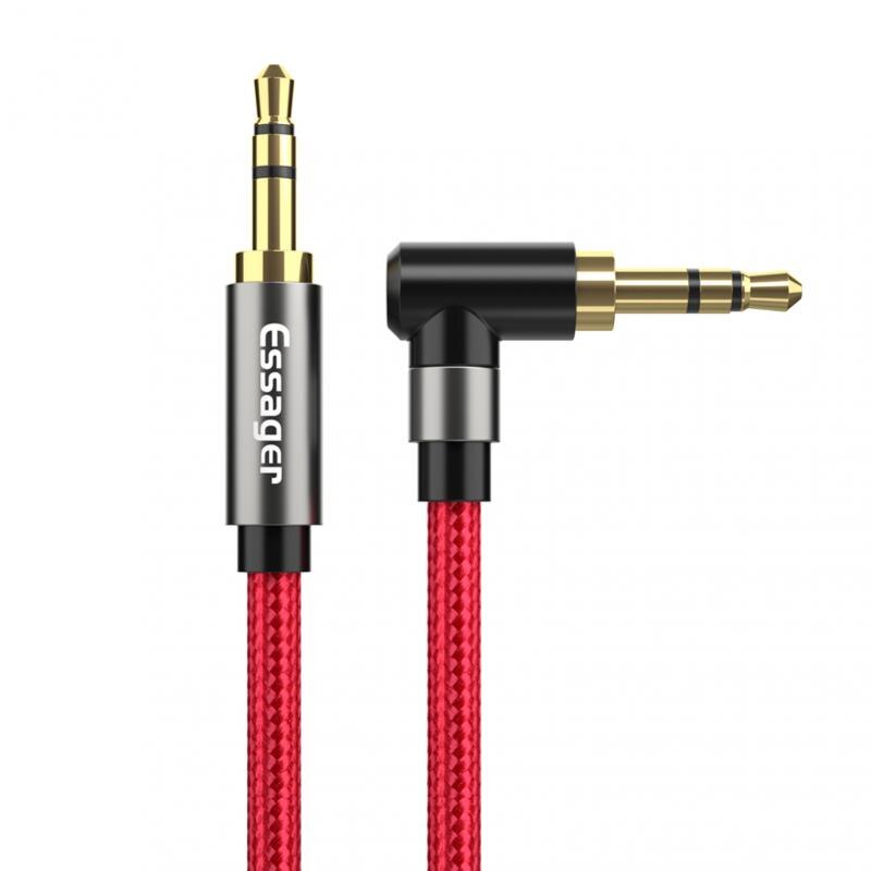 Essager AUX Cable 3.5mm Jack Audio Cable For Speaker Wire Headphone Car 3.5 mm Jack Hifi Aux Adapter Cord For Xiaomi: red