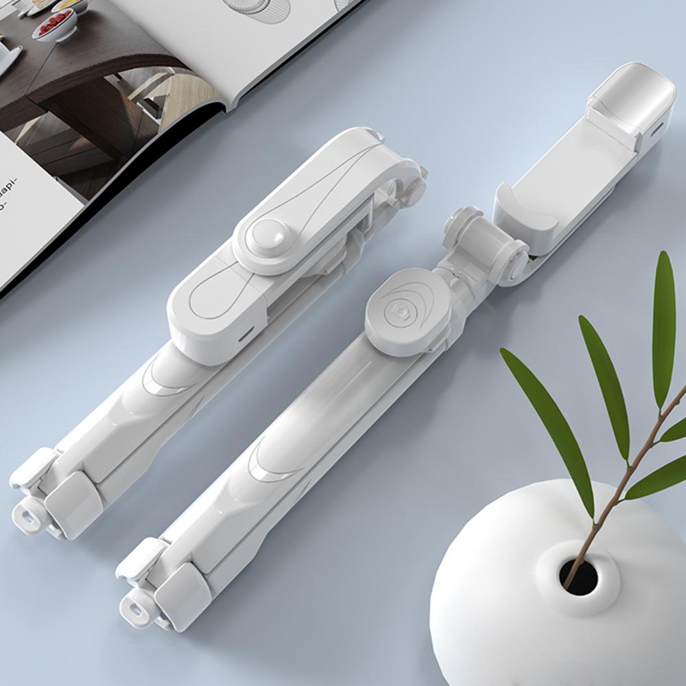 Draagbare Bluetooth Selfie Stok Statief Met Licht Invullen Draadloze Afstandsbediening Foto Selfie Stick Voor Xiaomi Huawei Telefoon