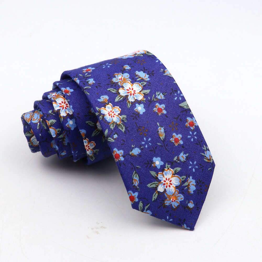 Neue Blumenkrawatte für Männer, dünne, lässige Baumwollkrawatte für Hochzeit, lässige Herrenkrawatten, klassische Anzüge, Blumendruck-Krawatten, Krawatte: Türkis