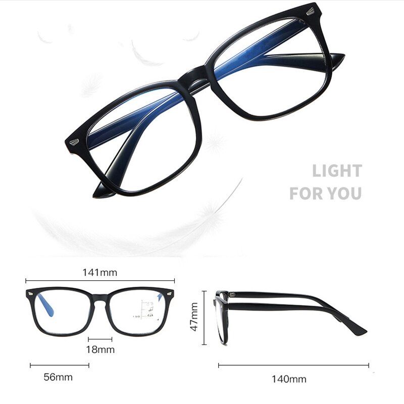 seefly Progressive Multifocal Computer Reading Glasses Blue Light Blocking Large Frame Intelligent See Far And Near Eyeglasses