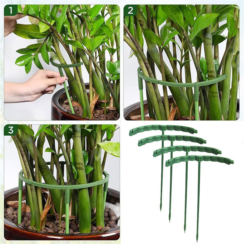 6pc plast plante støtte stabel stativ til blomster halvcirkel drivhus arrangement fastgørelse stang holder frugthave have bonsai værktøj