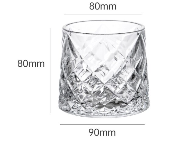 Copa de Whisky giratoria superior, juguetes de vaso, rocas de Whisky, Brandy, Snifter, copa de vino, girasol, artefacto de alivio de presión, vaso de cerveza divertido: Diamond Cut Pattern