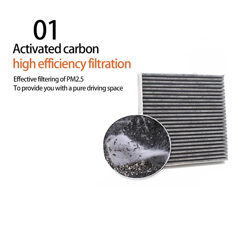 Car Pollen Cabin Filter With Activated Carbon Carbon Fiber Efficient Filtering