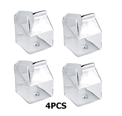 Lot de 4 verres à Cocktail carrés en verre, lait/jus, verres à Cocktail,: Default Title