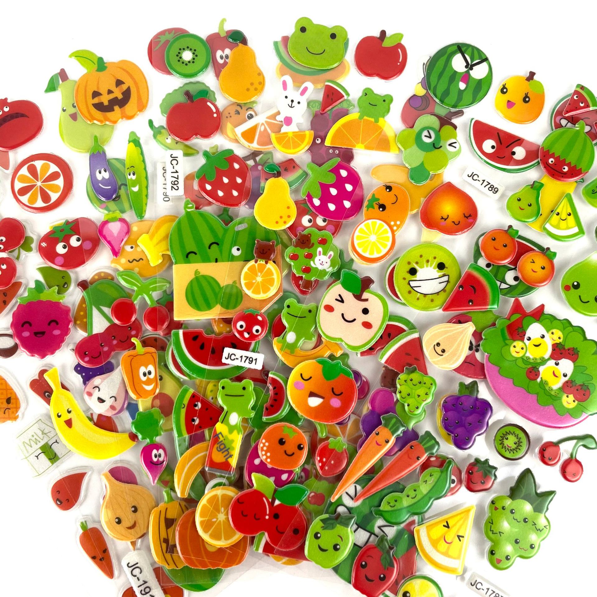 Children Bubble Stickers Cartoon Stickers Animals Fruits Fluffy Stationery Stickers Boys Girls Birthday TMZ