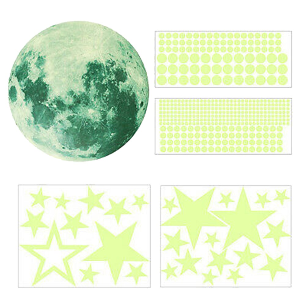 Lune Sticker Lumineux Étoile de Lune Sticker Mural Point Fluore... – Grandado
