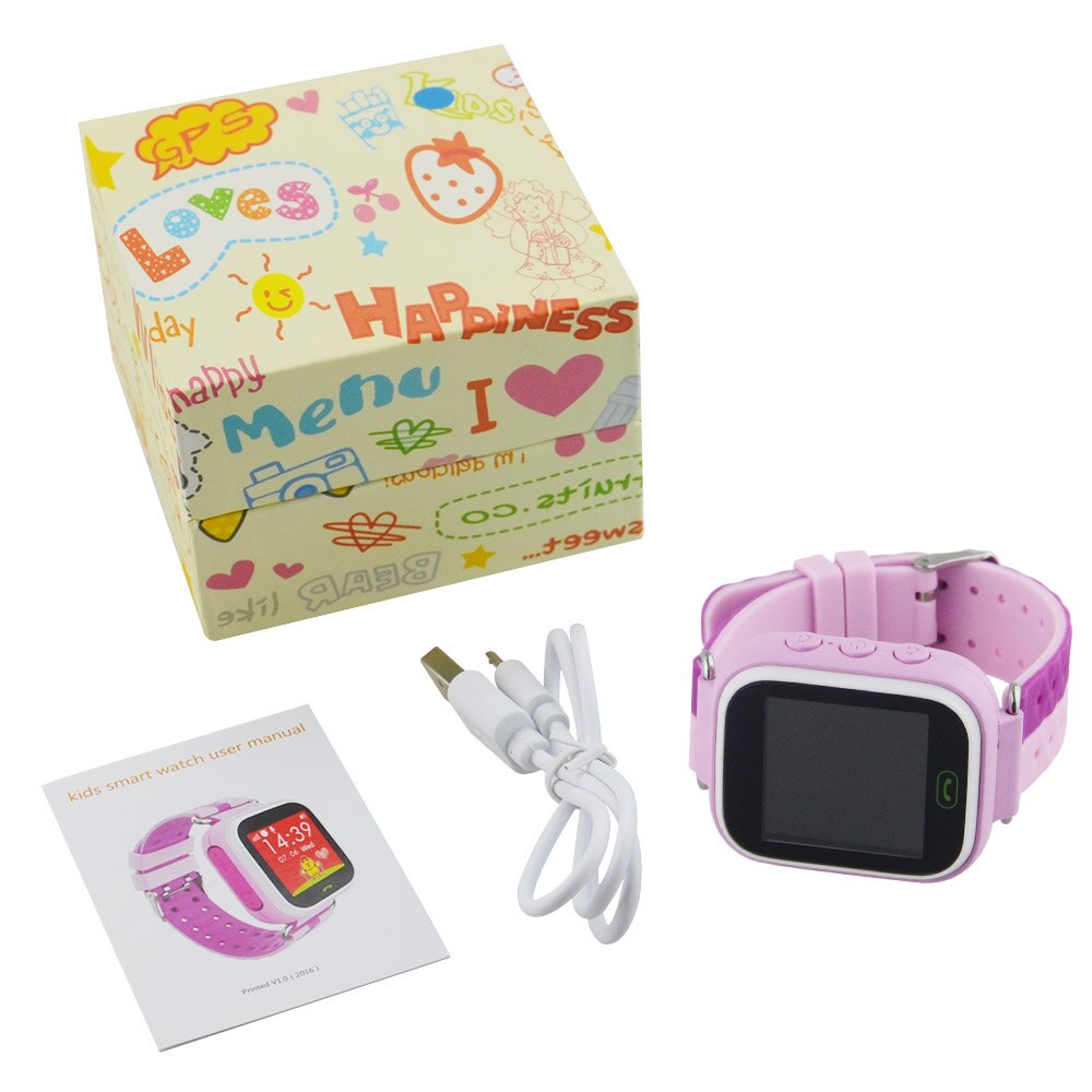 Kinderen Horloge Locator 1.44 Inch Tft Touch Screen Smartwatch Q80 Lbs Positie Voor Kinderen Horloge Tracking Sos Oproepen: pink with box