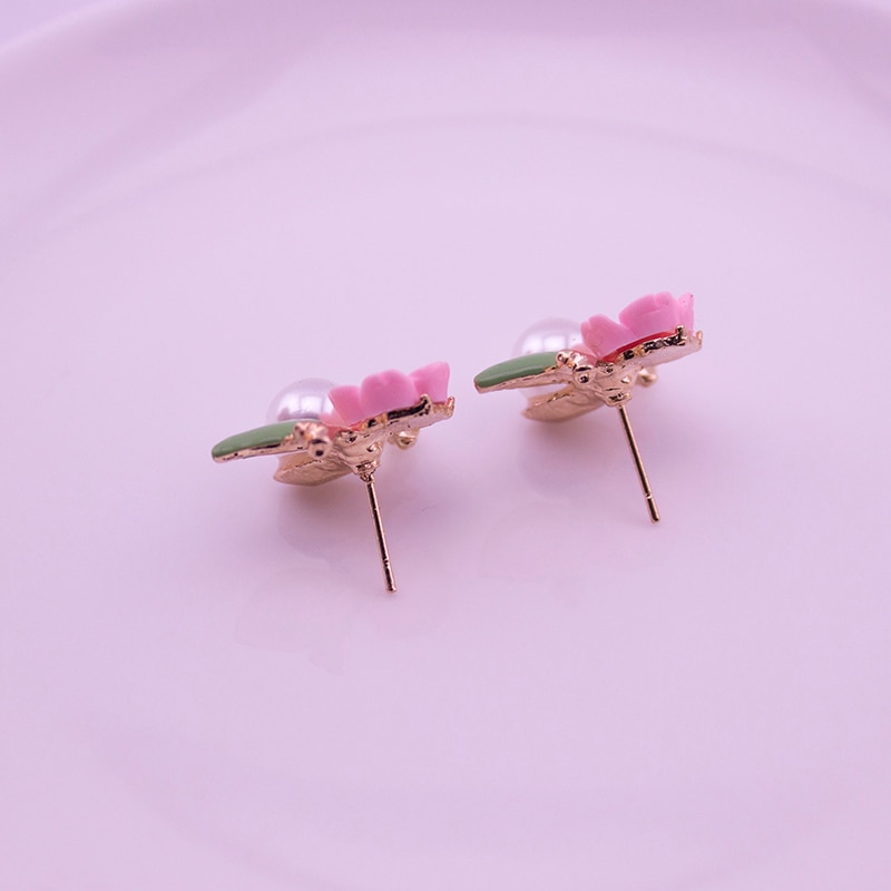 Kerstcadeau Parel Bloem Kralen Crystal Vintage Oorbellen Voor Vrouwen OL Stijl Leuke Zoete Oorbellen Mode Fijne Sieraden