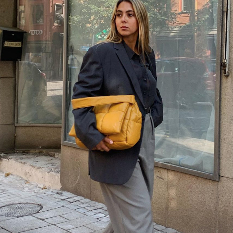 Gewatteerde spons zachte groene tas dames puff casual ruimte bale dons veren gewatteerde crossbodytas voor dames ruimte katoen