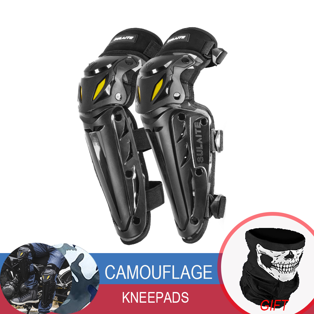 Motocross Kneepads Protective Gear Armor Equipment Motorcycle Knee pad protection Accessories Atv MTB adult knee guard accessory: black