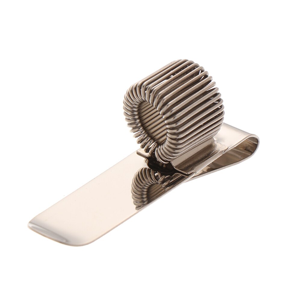 Single Hole Double Opening Triple Orifice Spring Pen Clip Metal Pencil Holder Elastic Loop Portable Writing Supplies Stationery: Single Upright-1pc