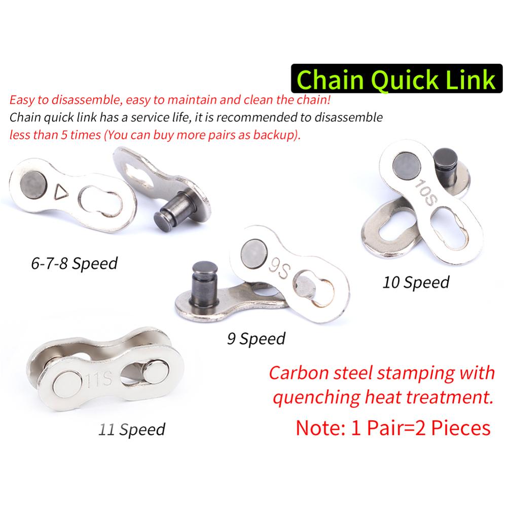 Bike Chains Mountain Bicycle Chain Connector Quick Release Link Joint Chain Biking Portable Dustproof Cycling