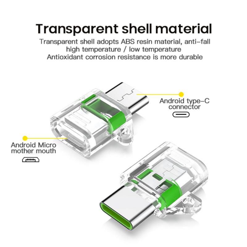 1Pc Micro Usb Naar Usb C Adapter Mobiele Telefoon Adapter Microusb Connector Adapter Lanyard Mond Type C Adapter Voor huawei Xiaomi