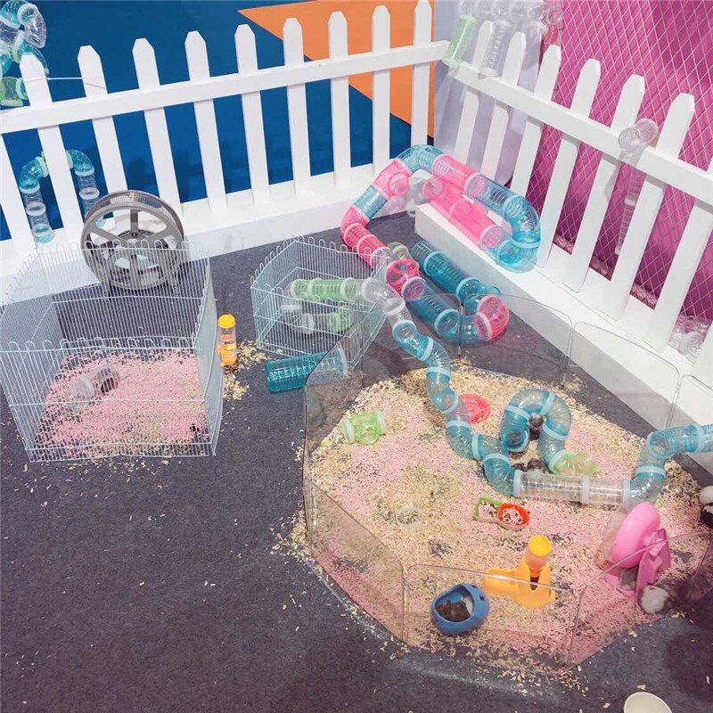 U-typ Kunststoff Rohr Linie Rohre Ausbildung Spielen Verbunden Externe Tunnel Spielzeug Für Kleine Tiere Hamster Käfige Produkt Lieferungen