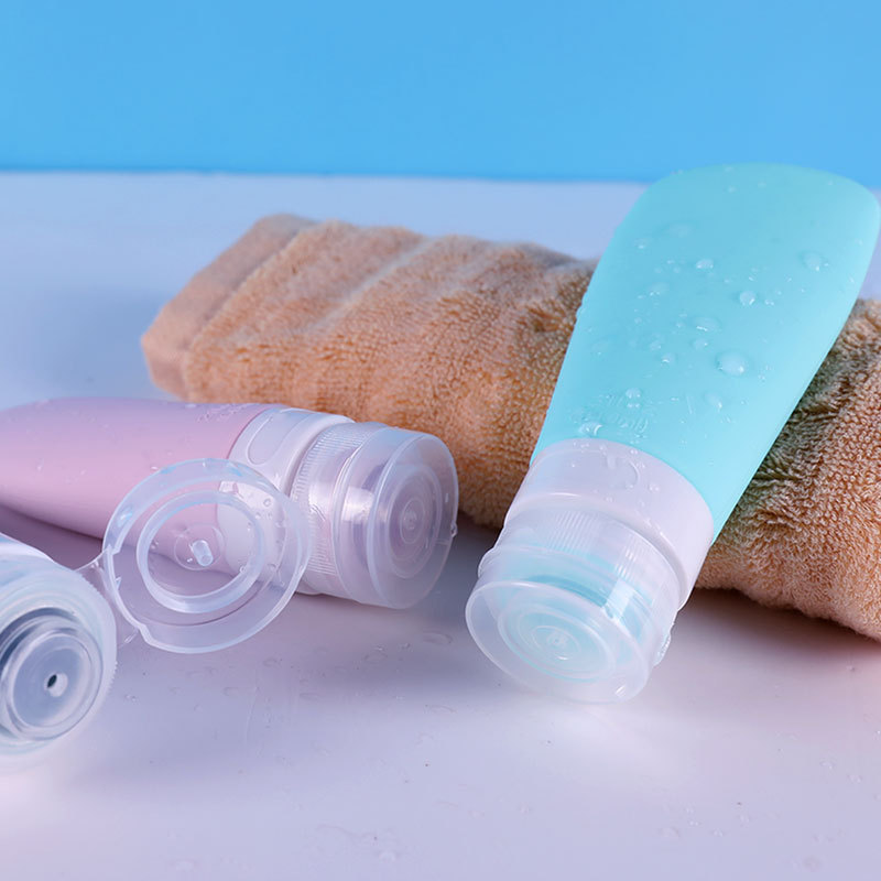 Juego de botellas de embalaje de Gel de sílice en forma de abanico, conjunto de Sub-embotellado de viaje, botella de silicona para cosméticos, 1 ud.