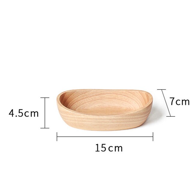 Boat Shape Serving Bowl for Fruits or Salad, Solid Oval Wooden Bowl: S