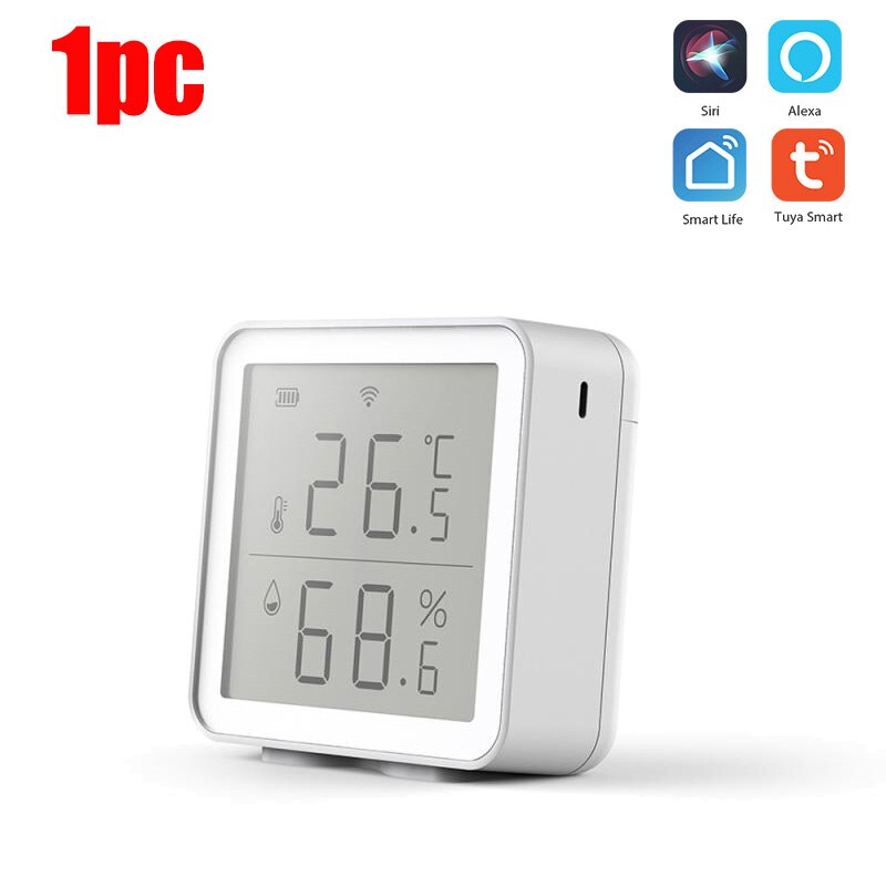 Tuya Smart Leven App Wifi Temperatuur En Vochtigheid Sensor Indoor Hygrometer Thermometer Detector Ondersteuning Voor Alexa Google Thuis: 1pcs