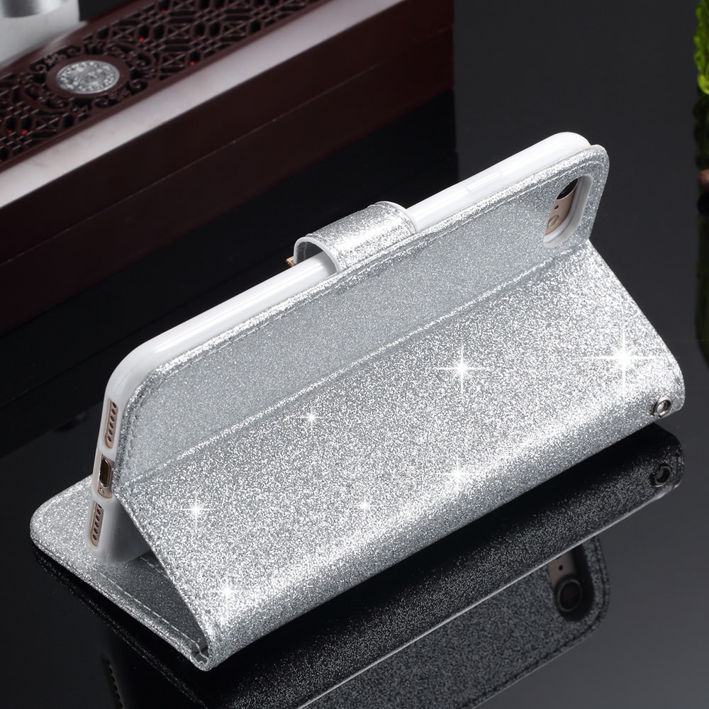 LAPOPNUT Wallet Flip PU Leather Case for Iphone 11 Pro Xs Max Xr X 7 8 Plus 6 6s 5 5s SE Bling Glitter Cover Card Holder Pockets