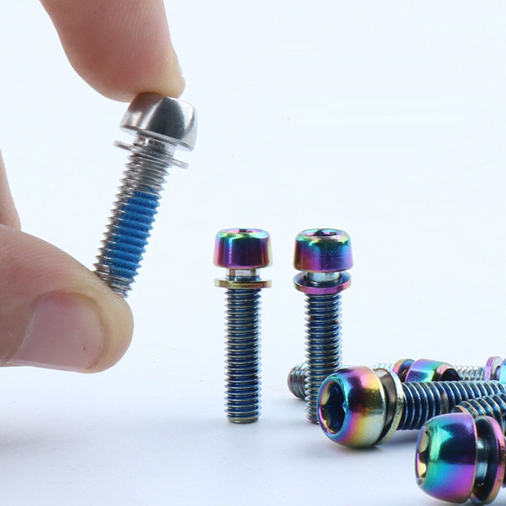 Pack 6 MTB Mountain Road Cycling Bike Bicycle Handlebar Stem Screw Bolts Replacement Parts Gear Accessories