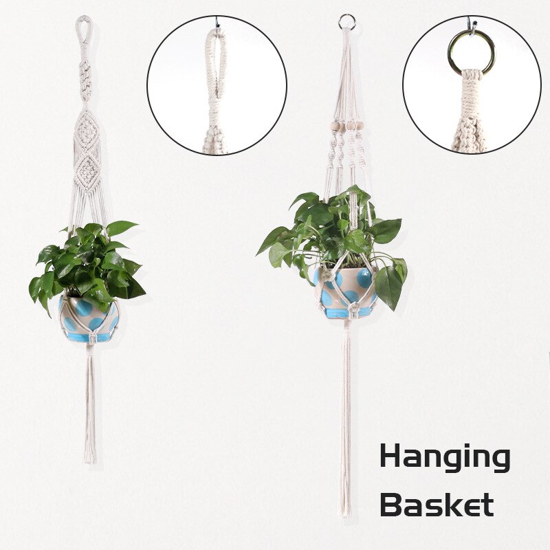 Hanging Baskets 100% cotton Handmade Plant Holder Macrame Plant Hanging Flowerpot Wall Decor handcrafted plant hangers