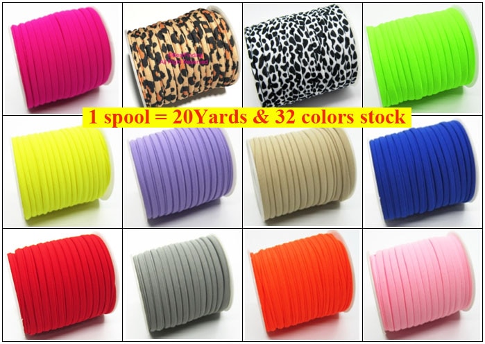 Leopard lycra cord 5mm Elastic lycra cord stitched Lycra strips