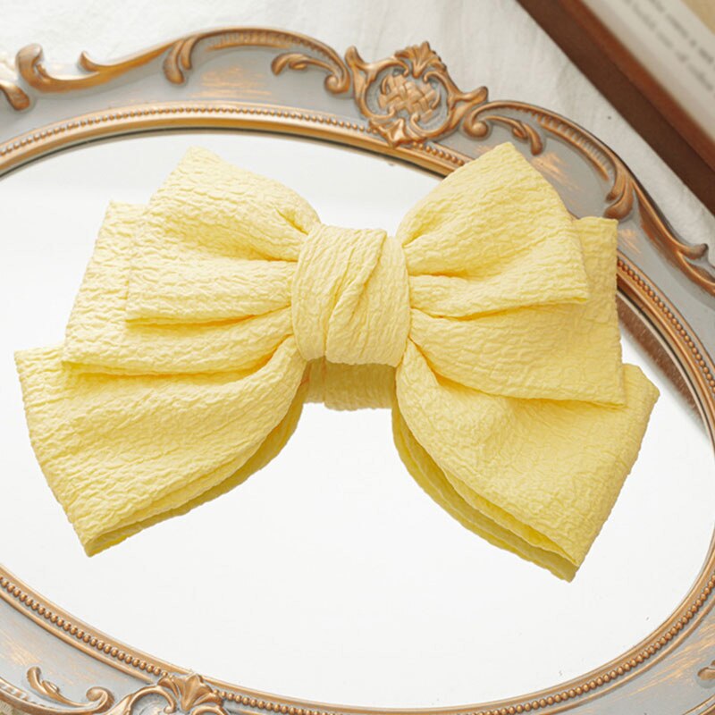 Horquillas de mariposa grandes arcos de pelo de tres capas para mujer, pasador de gran tamaño con resorte de Metal, pinzas para el pelo sólidas, accesorios para el cabello, 1 ud.: YELLOW