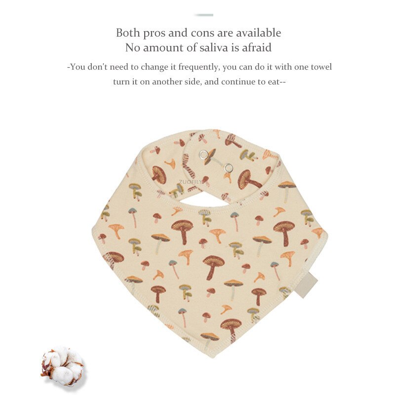 Baby Bibs Infant Soft Cotton Bib Newborn Solid Color Stripe Snap Button Triangle Saliva Towel Boy Girls Feeding Drool Burp Cloth