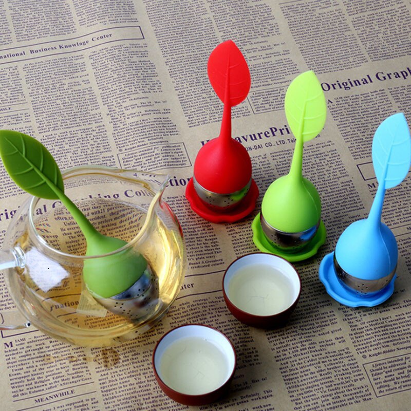 Leaf-Shape Tea Filter Tea Infuser Stainless Steel Tea Ball Tools Tea Strainer Brewing Device Herbal Spice Filter Kitchen Gadgets