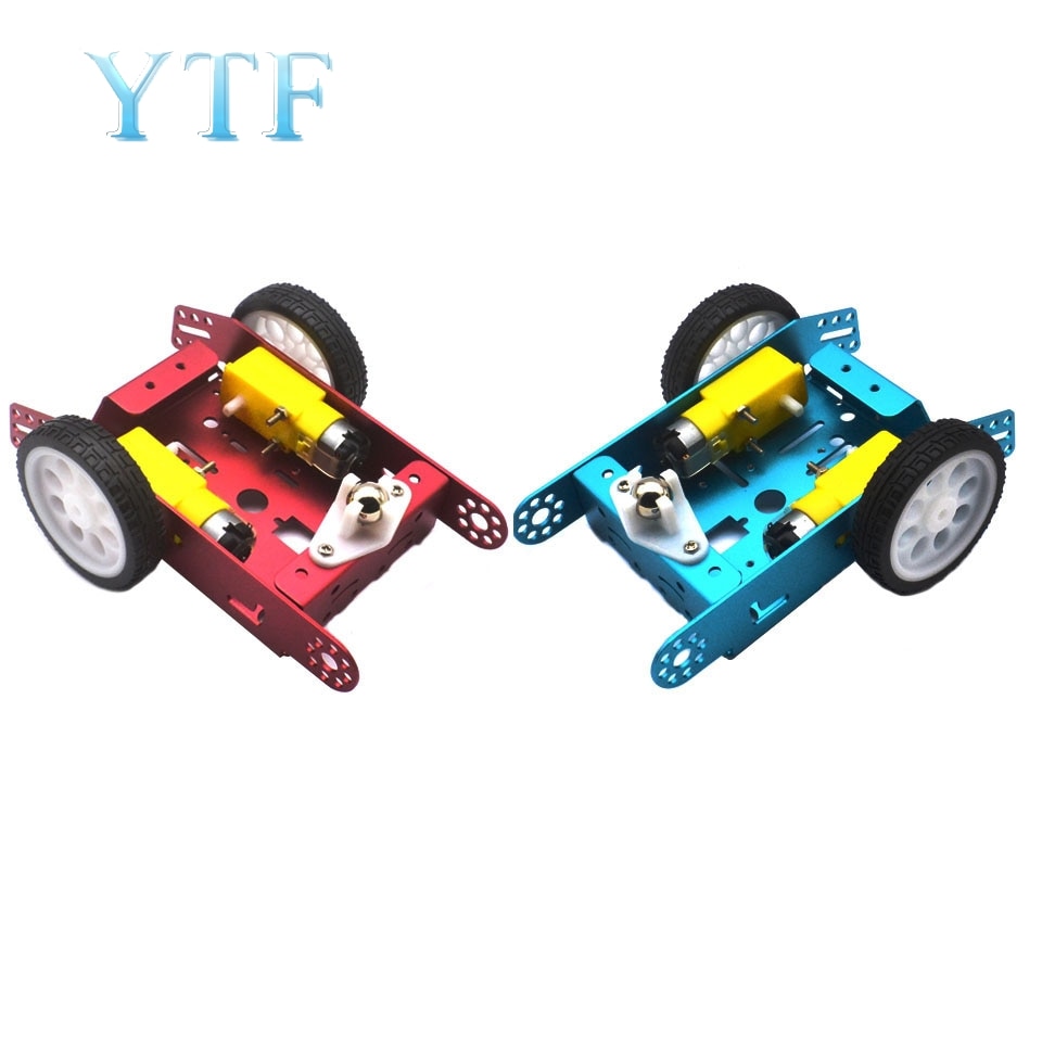 Aluminum Alloy Car Robot Car Intelligent Car Chassis Alloy Chassis 2-Wheel Car Diya30