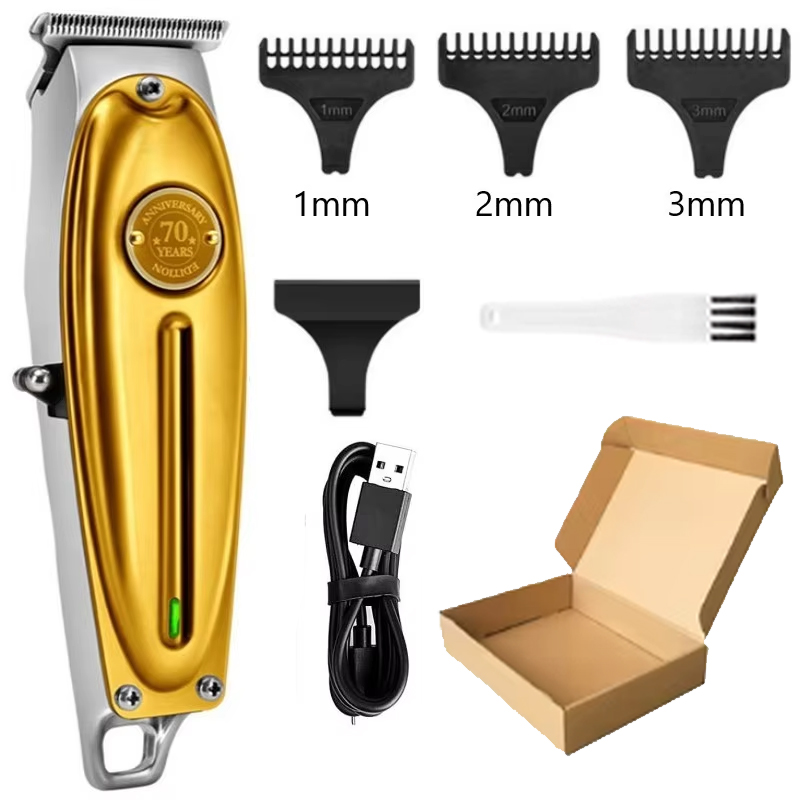 Kemei KM-1949 Pro electric barber full metal hair trimmer for men beard hair clipper finishing hair cutting machine: Blue