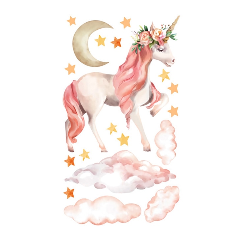 Magic Unicorn Wall Stickers Colorful Animals Horse... Grandado